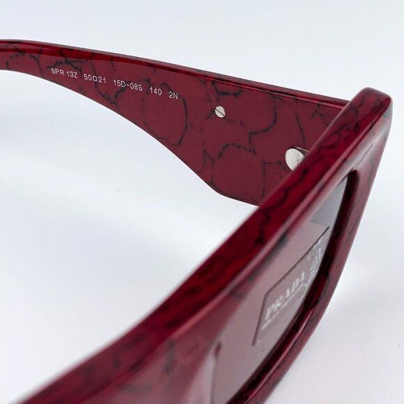 NEW Prada PR13ZS 15D08S Etruscan Marble Red Dark Violet Cat Eye Women Sunglasses - Picture 10 of 11